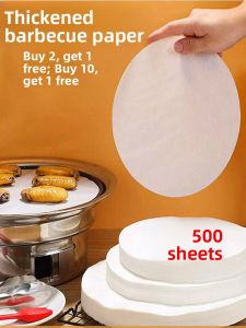 Non-Stick BBQ Cooking Paper round Shape Oil Absorbing Kitchen Utensils for Air Fryer Baking Pad Food Special Use