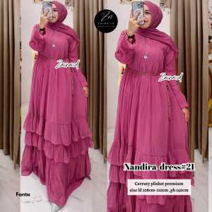 Dress nandira - ceruty plisket Ld 108 - 110 Pj 140