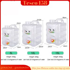 10L/15L Portable Food-Grade Water Container with Faucet for Camping Picnic Driving