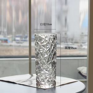 Large Creative Flower Vase for Living Room Fresh Flowers Wealthy Bamboo Lilies Home Dining Table Decoration Ice Crush Pattern