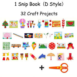 Scissor Skills Activity Book Snip Cutting Practice Preschooler Safe Plastic Scissors Fine Motor Skills Screen-Free Gift Beginner