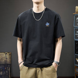 Áo Thun Cotton Nam Tay Ngắn Mùa Hè Rộng Rãi Thoáng Khí Phong Cách Đường Phố HongKong Thường Ngày in Họa Tiết Cổ Tròn
