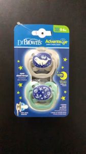 [ PA12004-INTL ] Bộ 2 ty ngậm Dr.Browns Advantage đầu tròn phát sáng dạ quang ( 0-6m )