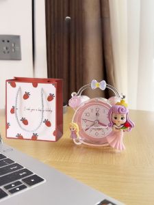 Cute Girls Alarm Clock Kindergarten Companion Gift Home Desktop Silent Children Lazy Bug Wake up Tool Internet Celebrity