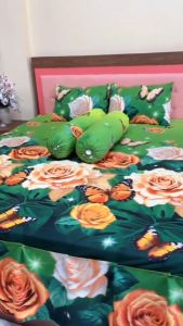 SPREI RUMBAI MOTIF BUNGA CANTIK BESTSELLER UK 180 X 200 KING DAN UK 160X200 SINGLE/ SPREI REMPEL MOTIF BULAN BINTANG