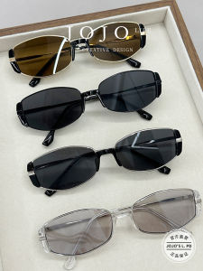 Modern Retro Tea-Colored Narrow-Framed Cat-Eye Sunglasses Fashionable Sunscreen Resin Lens Womens Glasses JOJOS L PD