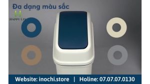 Thùng rác mini thùng rác có nắp thùng rác INOCHI nắp lật Hiro 15l tiêu chuẩn Nhật Bản - Happy Home 4U