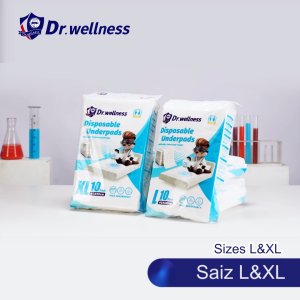 Dr.wellness Disposable Underpads 4 Packs Bundle (40Pcs)High Absorbency Incontinence Bed PadsDiamond Embossed Fast‑Flow Waterproof PE Backsheet 0 Formaldehyde L/XL
