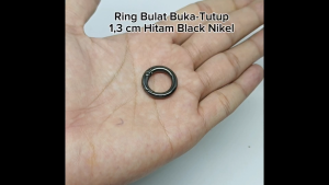 Ring Bulat Buka - Tutup Atau Bukaan Kecil Diameter Lubang 13 cm Tebal 3 mm Warna Hitam Black Nikel Harga Per 2 Biji