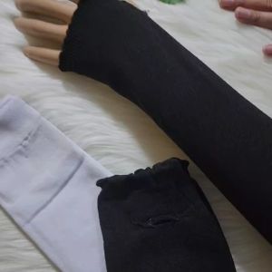 NEW VIORANO - Handsock Jempol Terpisah Model Curly Ruffle Cocok untuk Muslimah Hijab Manset Tangan Syari Untuk Umroh Haji