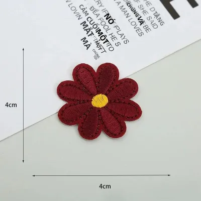 10 Chiếc Hoa Cúc Hoa Hướng Dương Thêu Miếng Dán Sắt Trên Quần Áo Áo May DIY Miếng Dán Nhiệt 4*4Cm