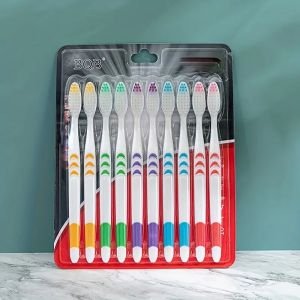 10pcs Double Ultra Soft Toothbrush Bamboo Charcoal NanoToothbrushes Dental Personal Teeth Brush Support Adult Toothbrush