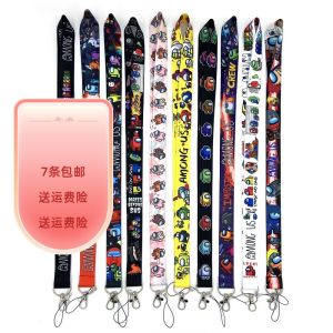 Long Hot Press Transfer Mobile Phone Lanyard Wolf Killing Game Keychain Identity Card Accessory Digital Accessories