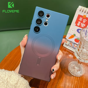 [With Lens Film] FLOVEME Gradient Soft Silicone Phone Case For Samsung S23 S22 Ultra S23 S22 Plus Wireless Charging Camera Protection Shockproof Back Cover For Samsung S23 22