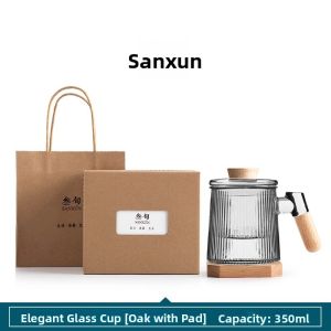 SANXUN | Tea Infuser Glass Cup with Lid Large Capacity
