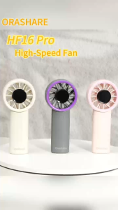 Orashare HF16Pro พัดลมพกพาพัดลมมือถือพับได้ความเร็วสูงพร้อมไฟ RGB พัดลมมินิแบบชาร์จไฟได้ 4000mAhใช้งานได้ 8 ชั่วโมง