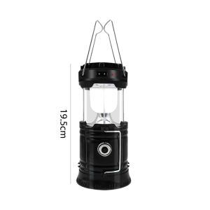 Rechargeable Solar Power LED Telescopic Flashlight Portable Emergency Camping Lantern For Outdoor Hiking Tent Handing Light