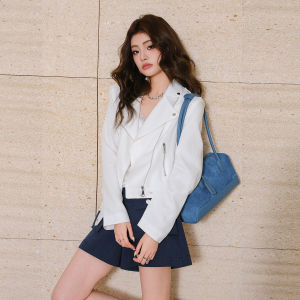 MIUCO | Áo Khoác Biker Cropped Tencel Linen