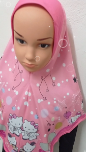 MBS Tudung Sarung Budak Kartun Sarima Hello Kitty Balloon Warna Lingkaran(Umur 3 - 9)