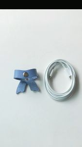 1Pc Storage Cable Holder Clips Ties PU Leather Bow Data Cable Organizer Cord Winder Straps Earphone Wrap Winder Tidy