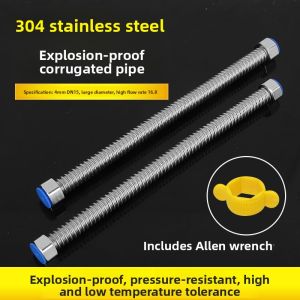 Stainless Steel Wavy Pipe High Pressure Metal Soft Tube for Water Faucet Heater Explosion Proof Household Bathroom Accessories