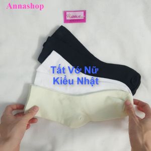 Tất vớ nữ dài ngang bắp chân màu trơn dày dặn kiểu Nhật mang giày thể thao 100% cotton co dãn tốt (MS 13015) Anna Shop