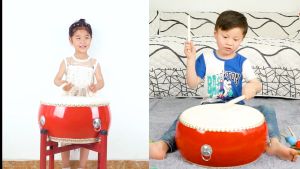 Th-กลองกลองหนังวัวกลองผู้ใหญ่กลองใหญ่ 7 นิ้วจีนแดงกลองเครื่องดนตรีกลองรบกลองเล็กกลองแบนสำหรับเด็กแสดง