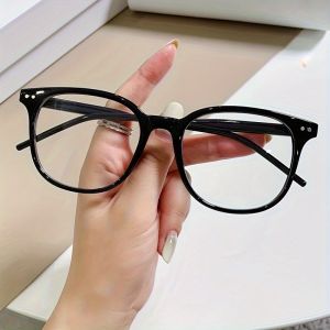 1/2pcs Minimalist Square Frame Glasses with Clear Lenses - Elegant Black Rim Design for Women and Men Ideal for Computer Use