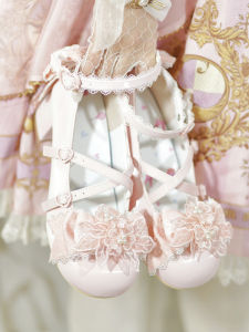 JiuJiu Lolita | Mid Heel Round Toe Lace Bridal Lolita Shoes