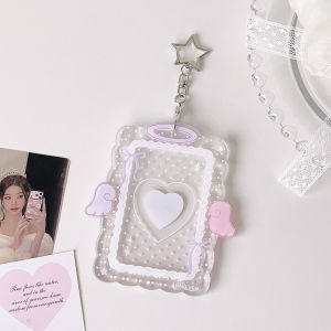 Kpop Cô Gái Dễ Thương Idol Hộp Đựng Thẻ Hình Ảnh 3in Acrylic Trong Suốt Móc Khóa Có Bảo Vệ ID Mặt Dây Chuyền Trang Trí Túi Bảo Quản