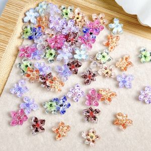 50 CHIẾC Hoa Trang Trí Móng Tay Nhiều Màu Không Đều 3D Nhựa Trong Suốt Trang Trí Nghệ Thuật Móng Tay Hoa Độc Đáo Dành Cho Làm Móng Tự Làm