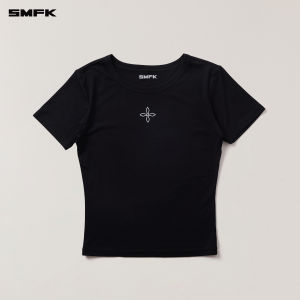 SMFK | Stretch Cross Emblem Acetate Sport TEE Black White