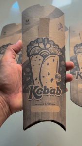 (500 Pcs) Kemasan Kebab Jumbo Coklat Ukuran 24x9 cm / Dus Kebab/ Wadah Kebab / Box Kebab