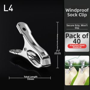 CHUSHE | Extra Large Strong Windproof Stainless Clothespins