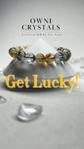 【OwniCrystos】Wealth and Luck 黄水晶 绿幽灵 Citrine Green Phantom Quartz 招财开运 Natural Crystal Gelang Tangan Perempuan Bracelet Bangle for Woman 水晶手串