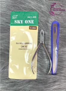Sỉ 10 kềm nail cắt da máng vuông trắng bóng mài bén kềm không cứng không rít kìm nhặt da chết Sky One D-206 mua sỉ đồ nail dụng cụ làm nail thợ nail