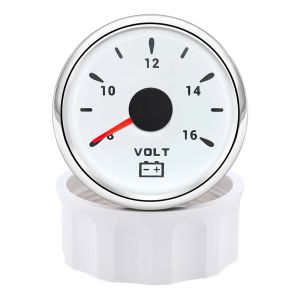 12V Car Accessories 2" 52mm VOLT Meter 8-16V Waterproof Voltage Gauge with 7 Colors Backlight for Car Boat Marine