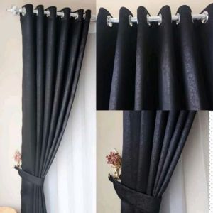 Korden Jendela Pollos Minimalis Glosy Pintu Panjang Bahan Blackout Tebal Mewah 12 Ring 130cm