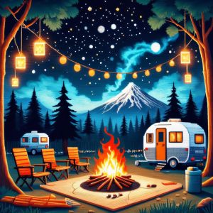 DIY Full 11CT Embroidery Cross Stitch Kits Nighttime Campfire Scene Pre Printed Aida Cloth Needles Threads Landscape Home Decor