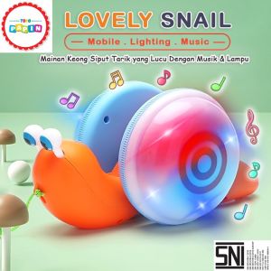 Mainan Edukasi Anak Bayi Siput Tarik Goyang Nyala Lampu Suara Musik Snail Lucu Goyang