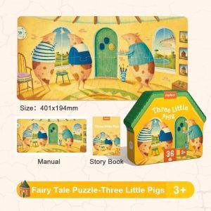 🧩 MIDEER PUZZLE 🧩 MIDEER FAIRY TALE PUZZLE WITH STORY BOOK educational wooden jigsaw puzzle for kids children toddler storybook