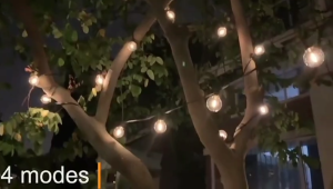 Solar G40 Bulb Light String 48FT Outdoor Garden Decoration Fairy Light Christmas Waterproof