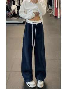 YOULIN | Mens American Cleanfit Straight Leg Wide Pants Navy Blue