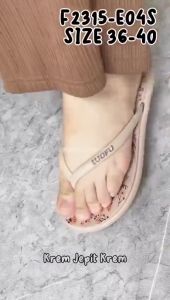 Sandal LUOFU Wanita / Sendal Jepit Motif Bunga Karet Impor Terbaru F2315 - Mommy Shoes