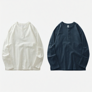 DUKEEN | Heavyweight Pure Cotton Henry Shirt For Layering 320g