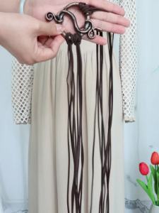 Renaissance Long Rope-style Belt with Troll Cross Medieval Witch Pagan Rope Waist Chain Sash Costume Accessory for Dress Belt