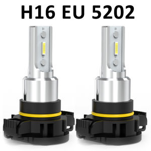 BMTxms 2PCS H16 EU PSX24W 5202 2504 LED Fog DRL Lights 6000LM For Jeep Grand Cherokee Wrangler Peugeot Citroen LED Day Lamp Bulb