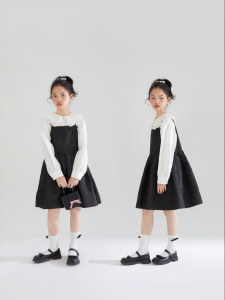 MUCMUKN | Glossy Fabric Little Girls French Style Puffy Dress