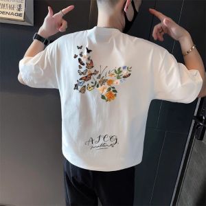 Áo Thun Cotton in Họa Tiết Cổ Tròn Tay Ngắn Chất Lượng Cao Mùa Hè Mới Về Thời Trang Nam Giản Dị Thường Ngày