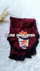 Hijab Anak Boba Bear Bahan Jersey Jilbab Anak Perempuan Kerudung Jersey